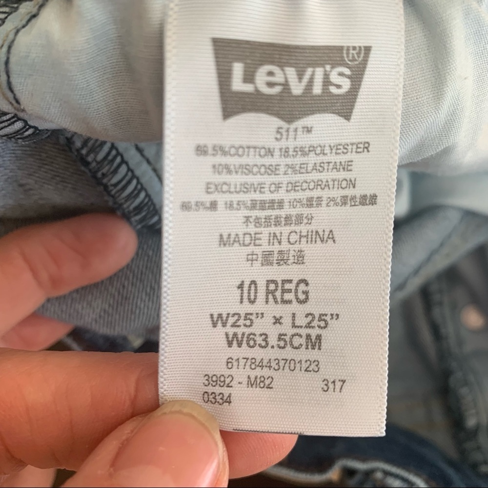 LEVI’S 511 Boys Slim Stretch Straight Leg Jeans Denim Size 10 - Picture 8 of 15